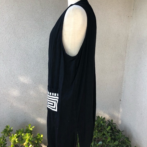 Simply Southwest long boho vest black white Small - Picture 4 of 7
